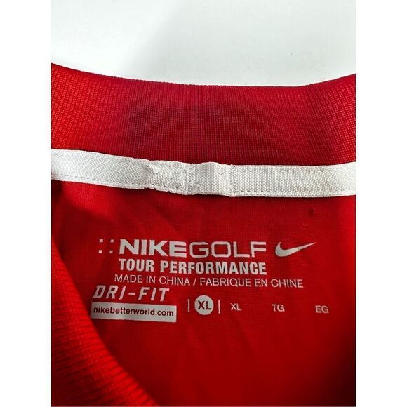 Nike Golf Tour Performance Collection Athletic Polo Dri Fit Shirt Size XL Red - Picture 3 of 9